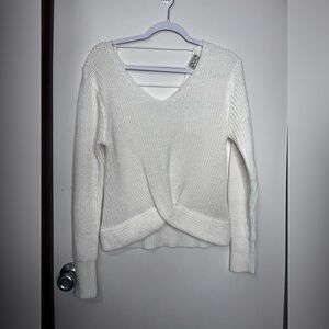 Elegant Cream V-Neck Sweater